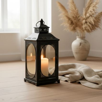 Decoratieve lantaarn ROSEHILL 54,5 cm zwart