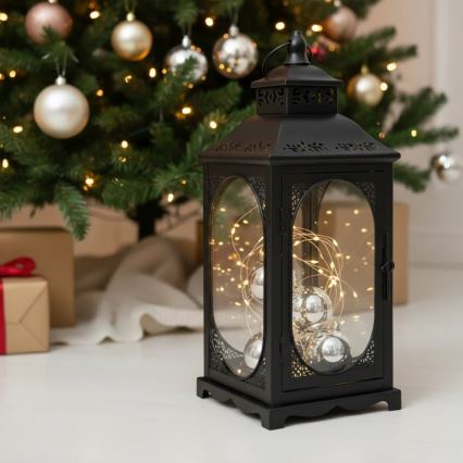 Decoratieve lantaarn ROSEHILL 54,5 cm zwart