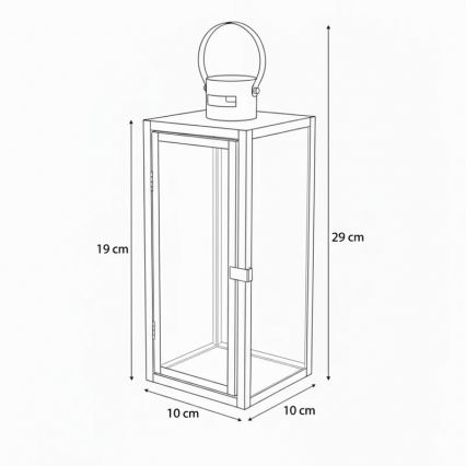 Decoratieve lantaarn TOWER 29 cm goud