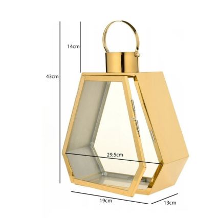 Decoratieve lantaarn TOWER 43 cm goud