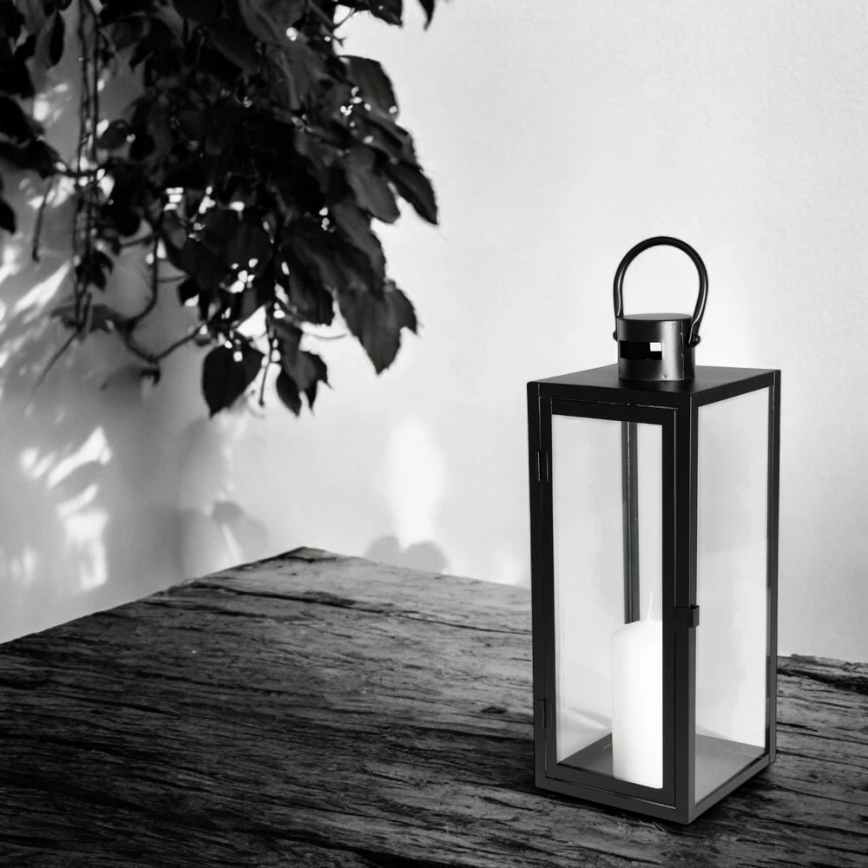 Decoratieve lantaarn TOWER 49 cm zwart