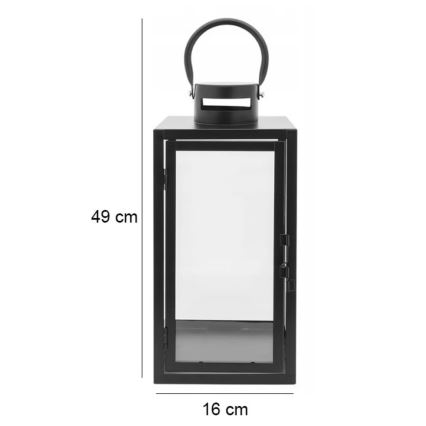 Decoratieve lantaarn TOWER 49 cm zwart