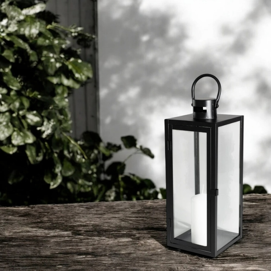 Decoratieve lantaarn TOWER 63 cm zwart