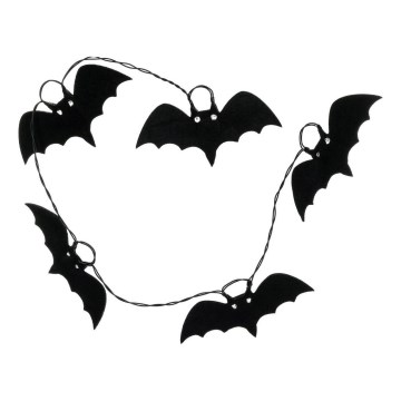 Decoratieve LED ketting HALLOWEEN 10xLED/2xAA/warm wit 1,3m vleermuizen