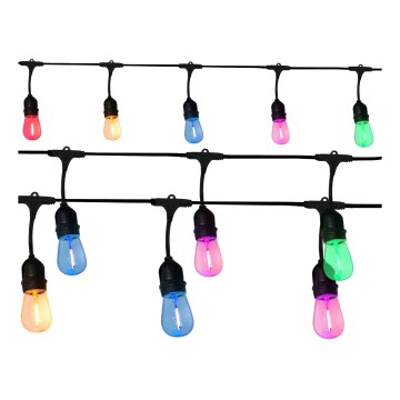 Decoratieve LED Lichtsnoer voor buiten PARTY NEON 7,6 m 10xE27/0,6W/36V IP44