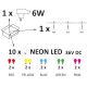 Decoratieve LED Lichtsnoer voor buiten PARTY NEON 7,6 m 10xE27/0,6W/36V IP44