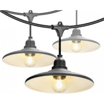 Decoratieve lichtketting voor buiten CRETE 10xE27/230V 15m IP44