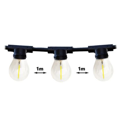 Decoratieve Lichtketting voor Buiten MIMOSA 20xE27/1,3W/230V IP44 20m