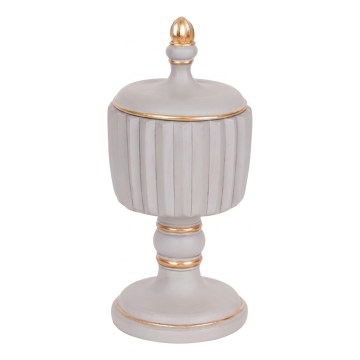 Decoratieve opbergdoos 21 x 9 cm, grijs/goud