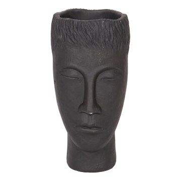Decoratieve vaas 25x14x12,5 cm zwart/cement
