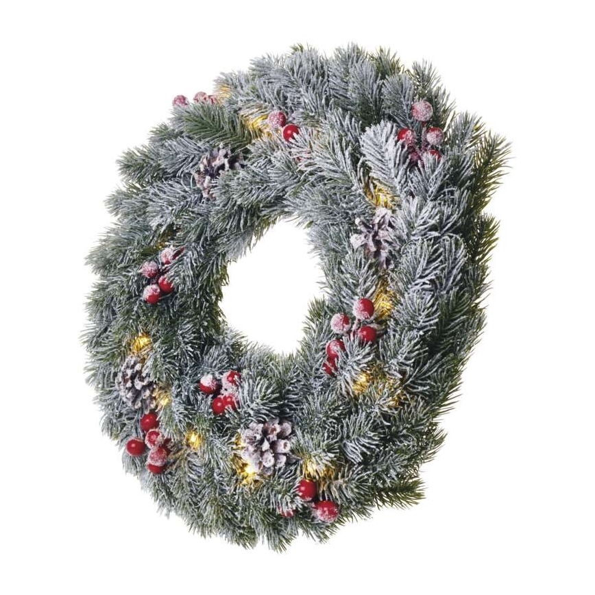 Décoration de noël 20xLED/2xAA d. 38 cm