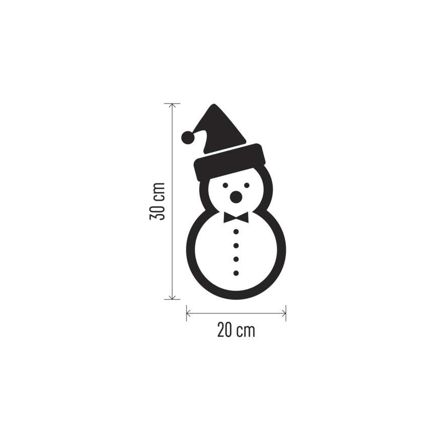 Décoration de noël 5xLED/2xAA bonhomme de neige