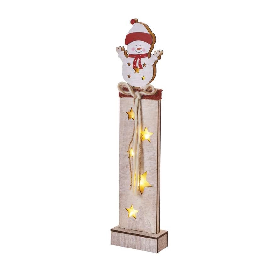 Décoration de noël 7xLED/2xAA bonhomme de neige