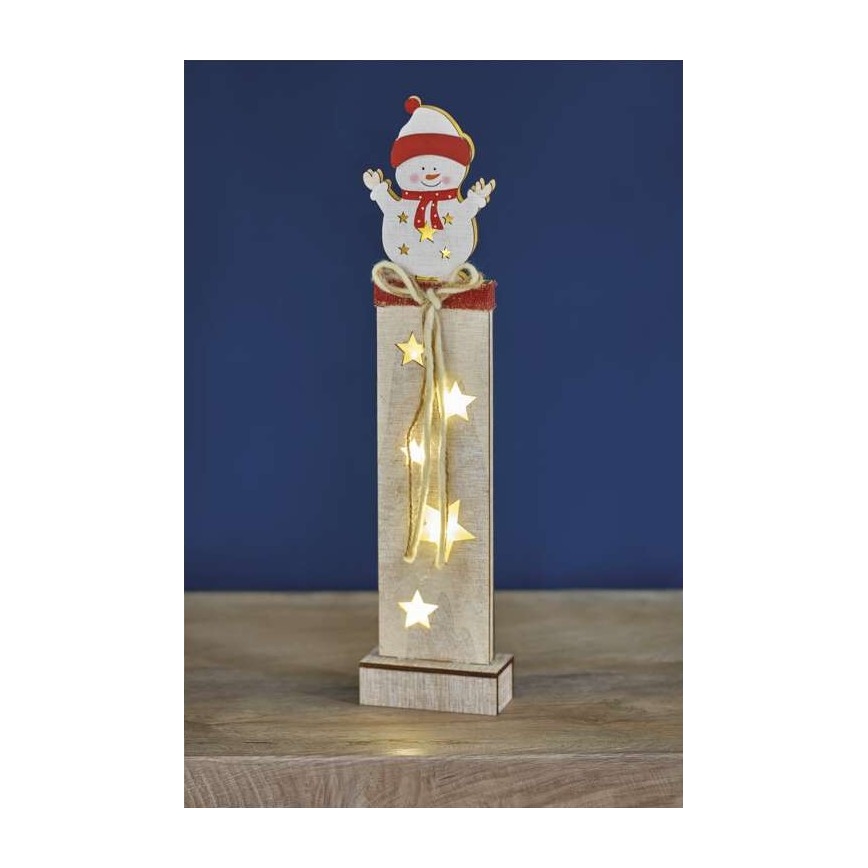 Décoration de noël 7xLED/2xAA bonhomme de neige