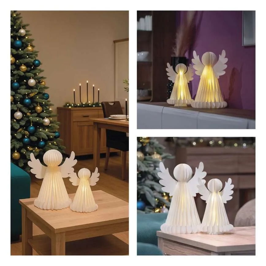 Décoration de Noël à LED 20xLED/6xAA — Anges