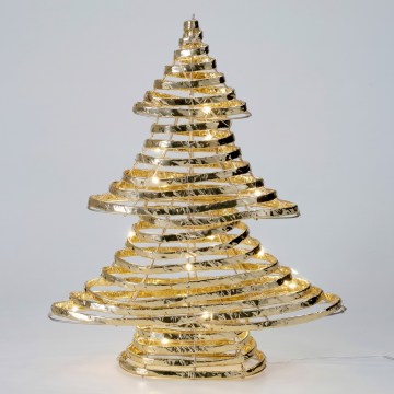Décoration de Noël à LED, 30xLED/3xAA, 40 cm, blanc chaud, sapin/or