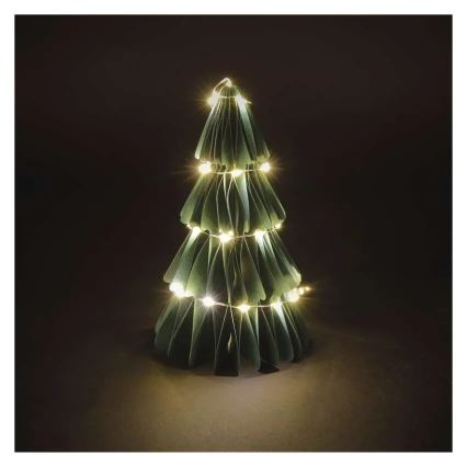 Décoration de Noël à LED — sapin, 35 LED, alimentation 2xAA