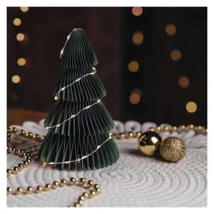 Décoration de Noël à LED — sapin, 35 LED, alimentation 2xAA