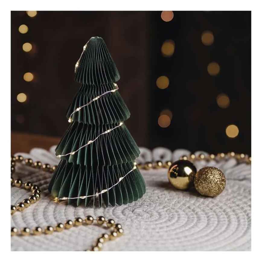 Décoration de Noël à LED — sapin, 35 LED, alimentation 2xAA