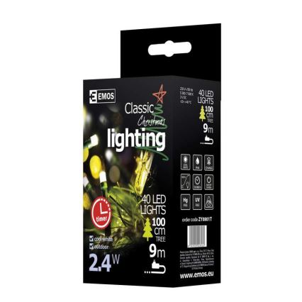 Décoration de Noël guirlande extérieure CHAIN 4m 40xLED IP44