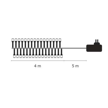Décoration de Noël guirlande extérieure CHAIN 4m 40xLED IP44