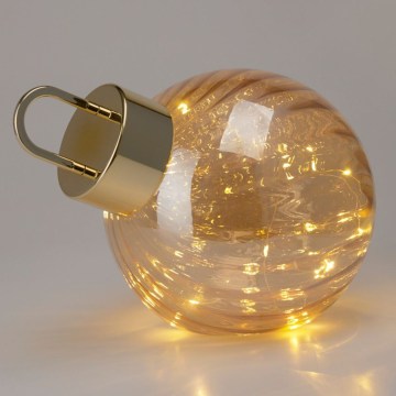 Décoration de Noël LED, 20 LEDs / 3× AAA, Ø 20 cm, blanc chaud — boule