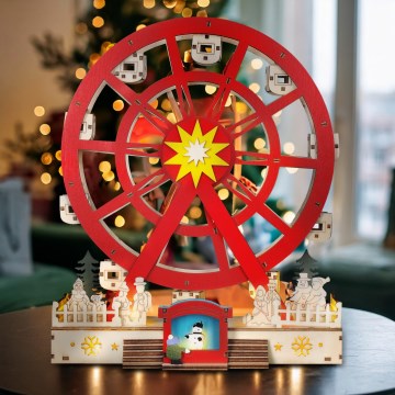 Décoration de Noël LED/2xAA/blanc chaud carrousel