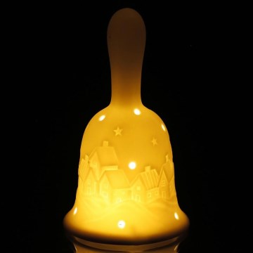 Décoration de Noël LED/2xLR44/blanc chaud cloche