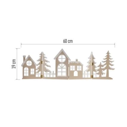 Décoration de Noël LED 40xLED/2xAA, blanc chaud, motif ville