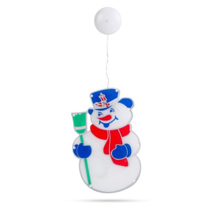 Décoration de Noël LED bonhomme de neige 8xLED/3xAAA blanc froid
