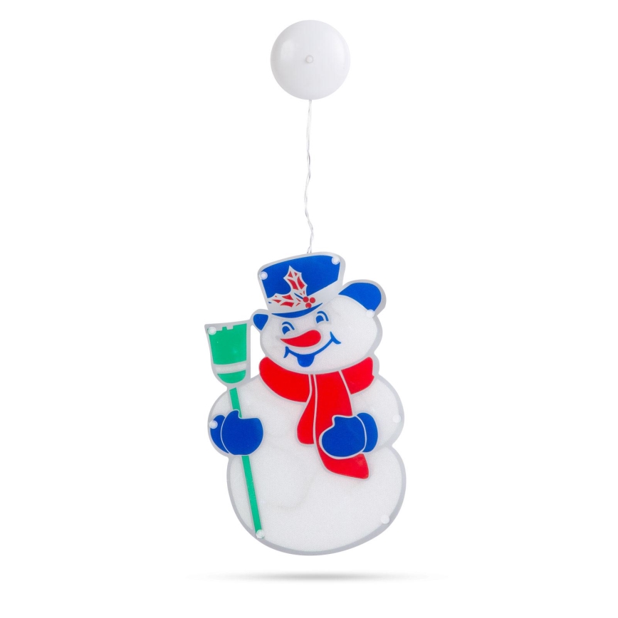 Décoration de Noël LED bonhomme de neige 8xLED/3xAAA blanc froid