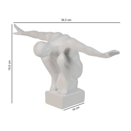 Décoration de table 19,5x16x38,5 cm, en résine, blanche