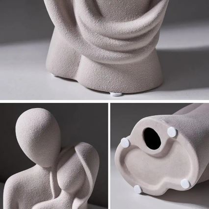 Décoration de table en céramique 21x8,5x10 cm blanche