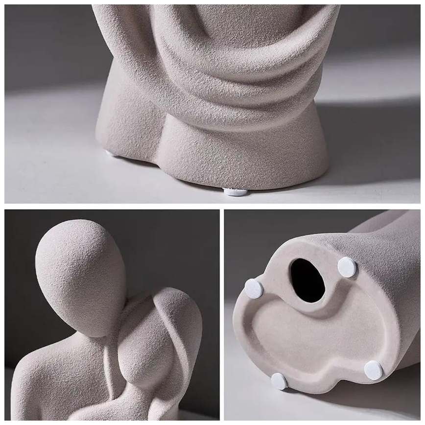 Décoration de table en céramique 21x8,5x10 cm blanche