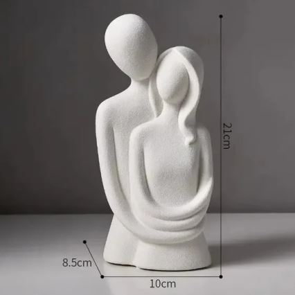 Décoration de table en céramique 21x8,5x10 cm blanche