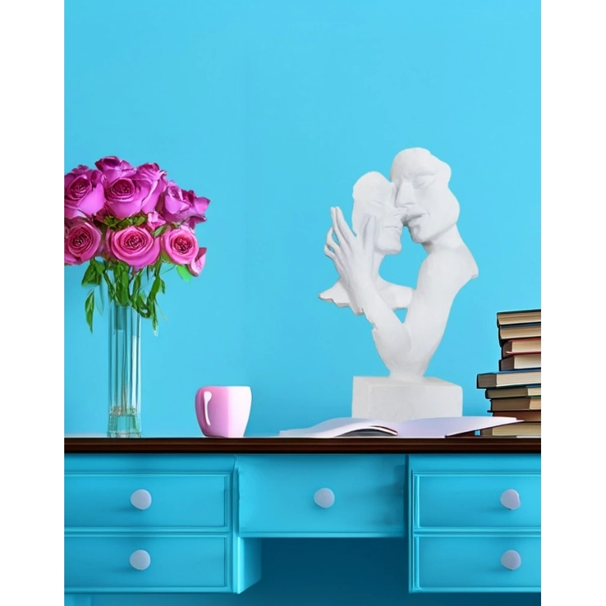 Décoration de table en résine 29 x 9 x 17 cm, blanche