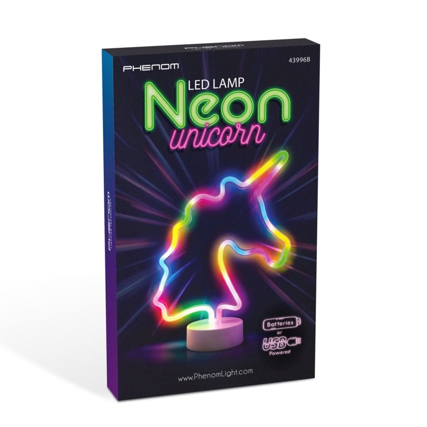Décoration de table néon LED licorne – LED/2W/3xAA USB
