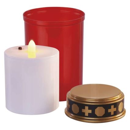Décoration d'extérieur LED, 2x piles C, IP44, rouge
