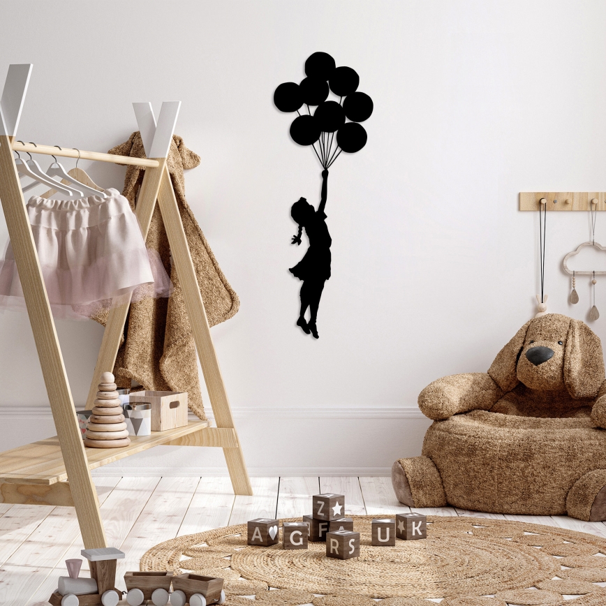 Décoration murale 100x34 cm fille métal
