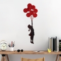 Décoration murale 100x34 cm fille métal/mousse