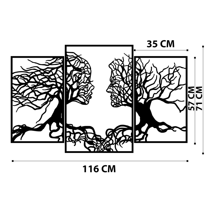 Décoration murale 116x71 cm Arbre de la vie métal