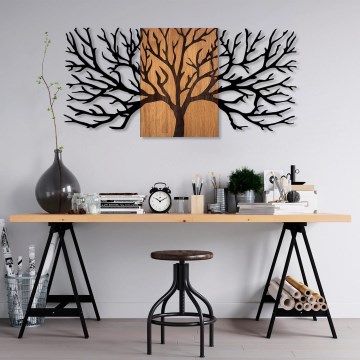 Décoration murale 150x70 cm arbre bois/métal