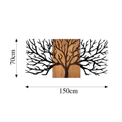 Décoration murale 150x70 cm arbre bois/métal