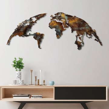 Décoration murale 2 pce 150x59 cm planète métal