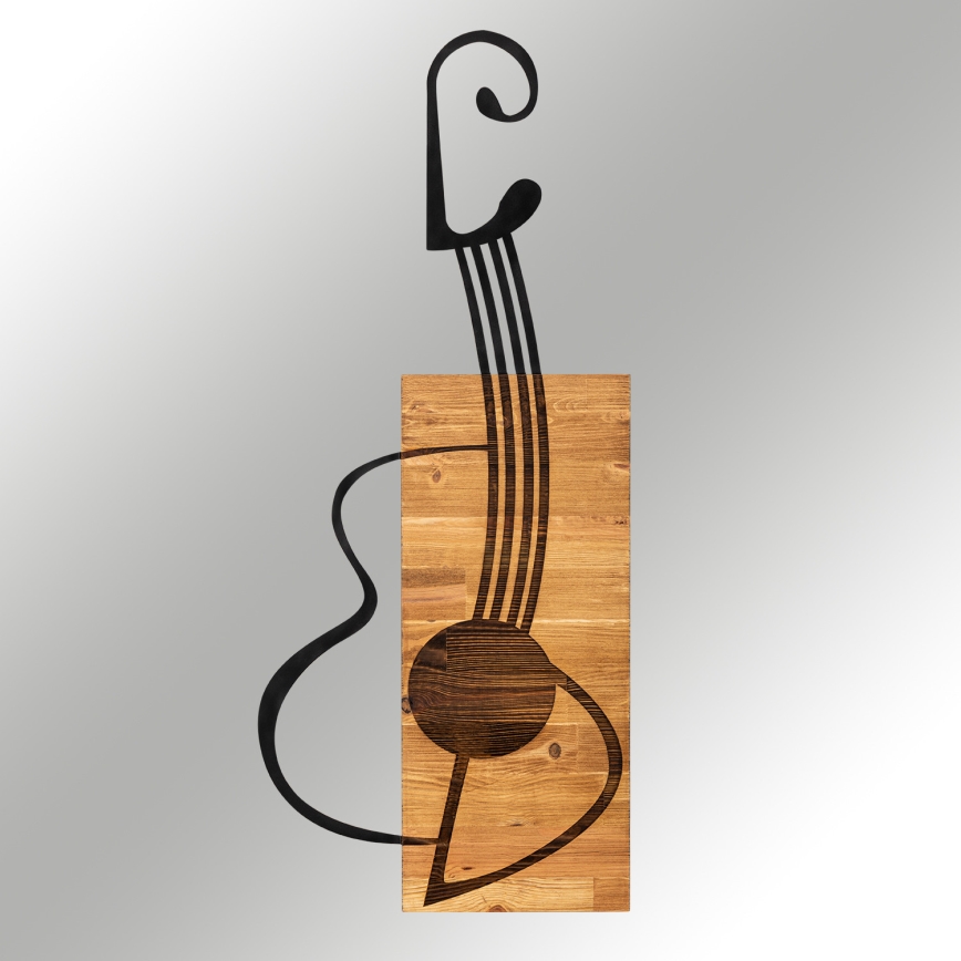 Décoration murale 39x93 cm guitare bois/métal