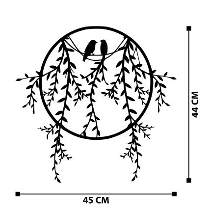 Décoration murale 45x44 cm branches métal