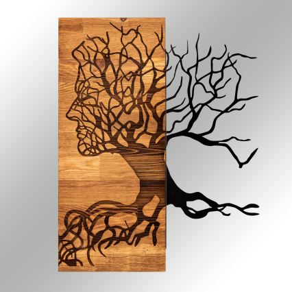 Décoration murale 45x58 cm Arbre de la vie bois/métal