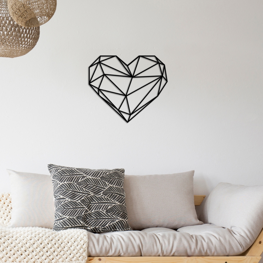 Décoration murale 47x40 cm cœur métal