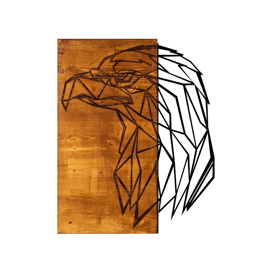 Décoration murale 47x58 cm aigle bois/métal