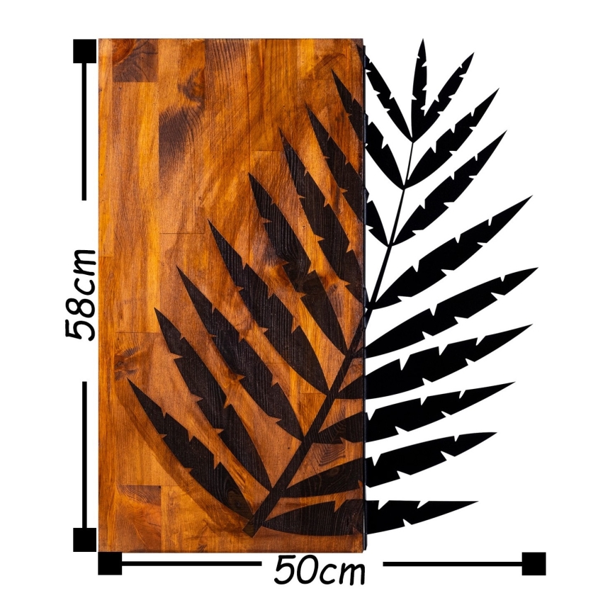 Décoration murale 58x50 cm bois/métal